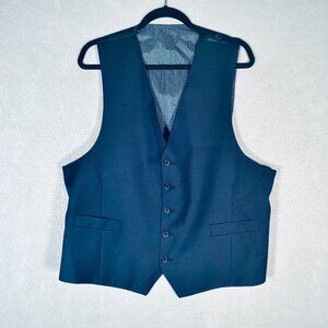 Lauren Ralph Lauren Vest Mens 44R Blue Wool Button Up Waistcoat Wedding